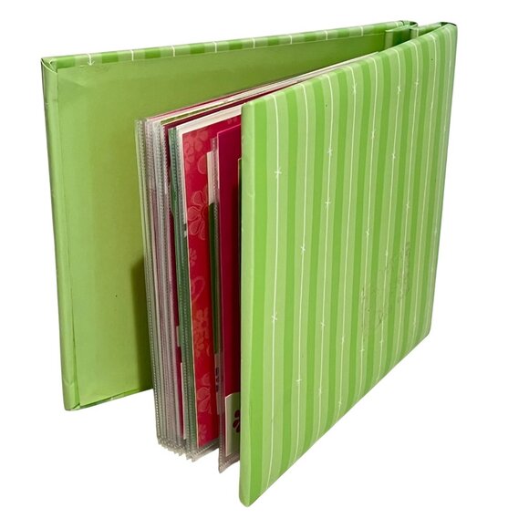 Stampin' Up! Retired Vintage Green Stripe 6x6 Scrapbook Album Groovy Pages - Picture 1 of 7